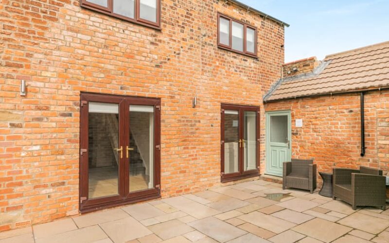 front of holiday cottage 3 at epworth fields holiday park in lincolnshire