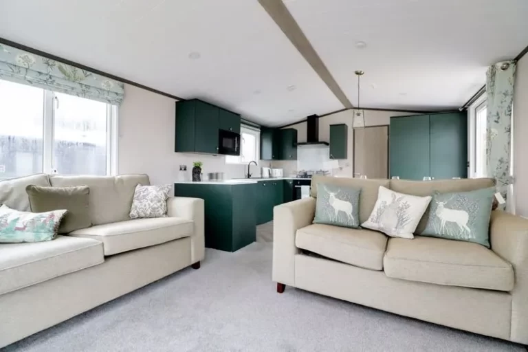 lodge lounge in a sunrise lodge at epworth fields holiday park in lincolnshire