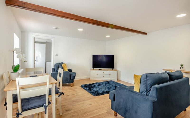 living area of holiday cottage 1 at epworth fields holiday park in lincolnshire