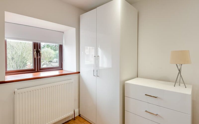 wardrobe of holiday cottage 1 at epworth fields holiday park in lincolnshire