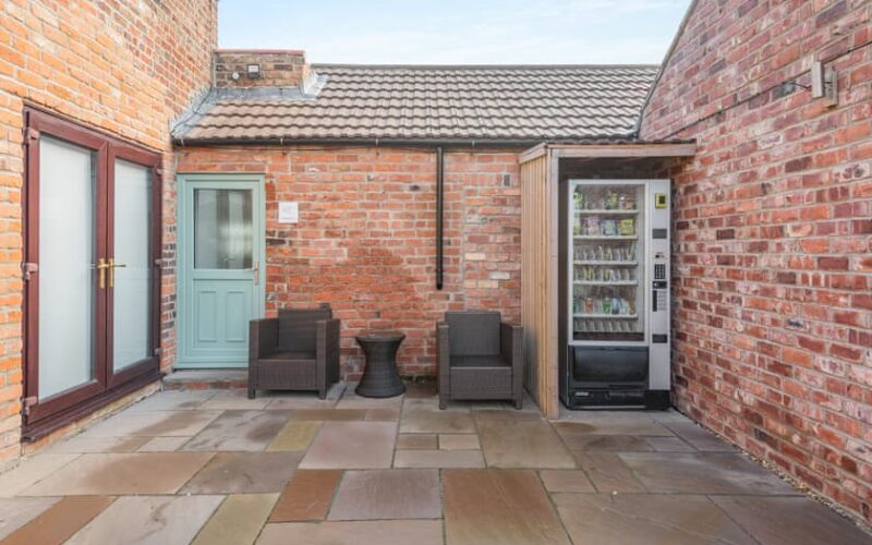 laundry room and vending maching of holiday cottage 1 at epworth fields holiday park in lincolnshire